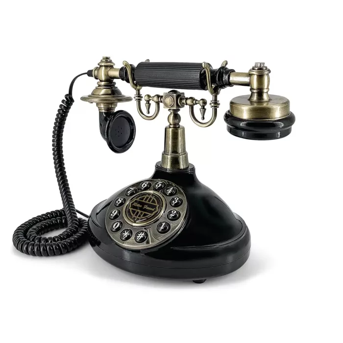 The Brittany Brass Push Button Phone Audio Guest Book